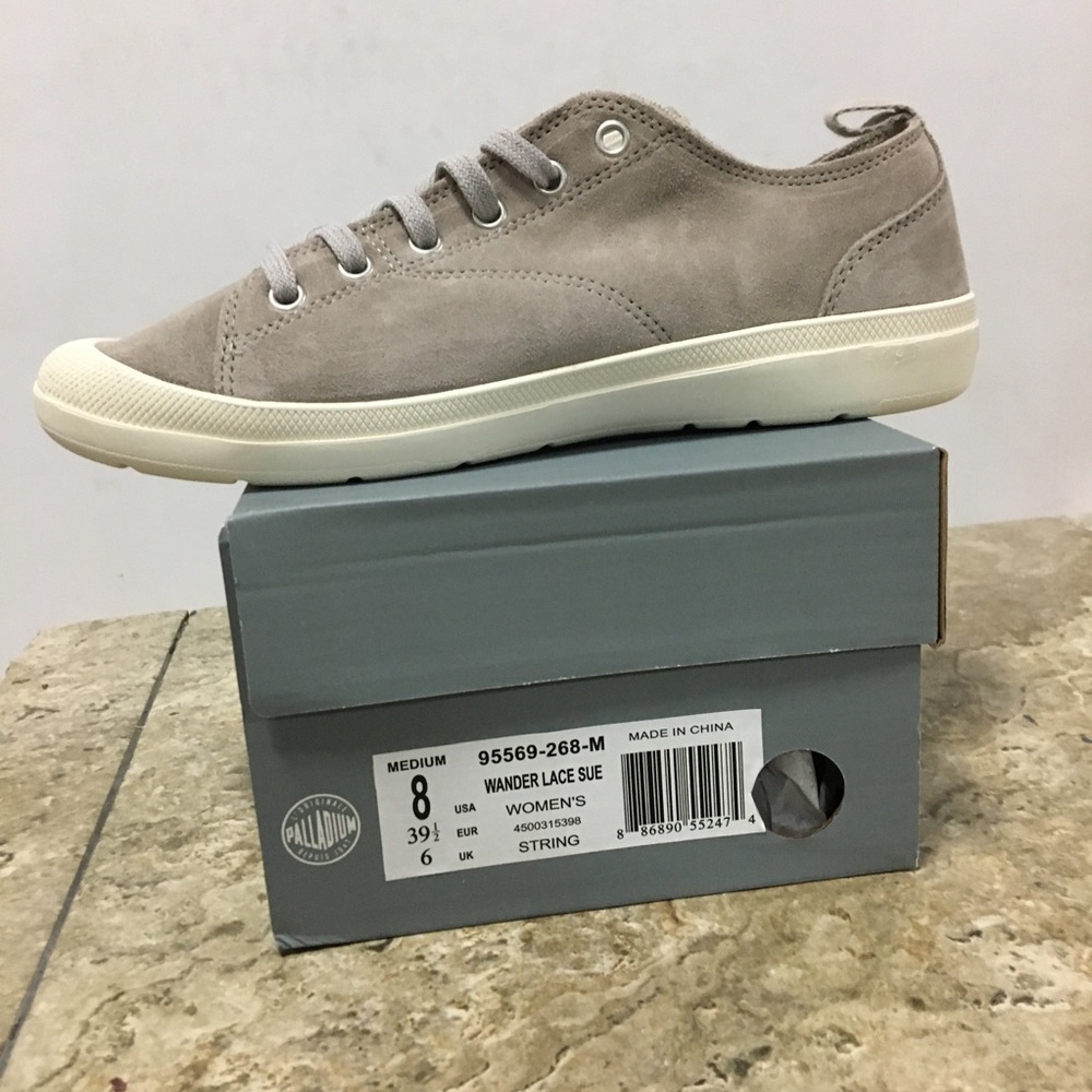 NWB Palladium Wander Lace Suede Sneakers String Women's Shoes - Picture 4 of 7